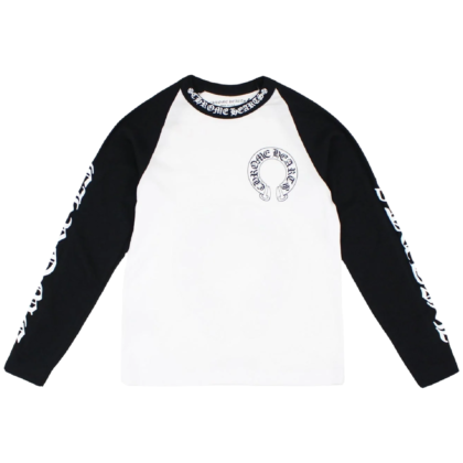 CH Neck Letters Horseshoe Long Sleeve T Shirt