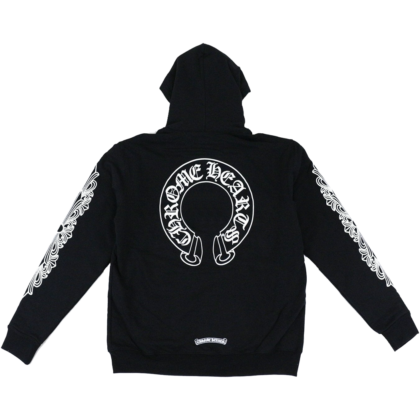 CH Horseshoe Floral Cross Sleeve Zip Up Hoodie