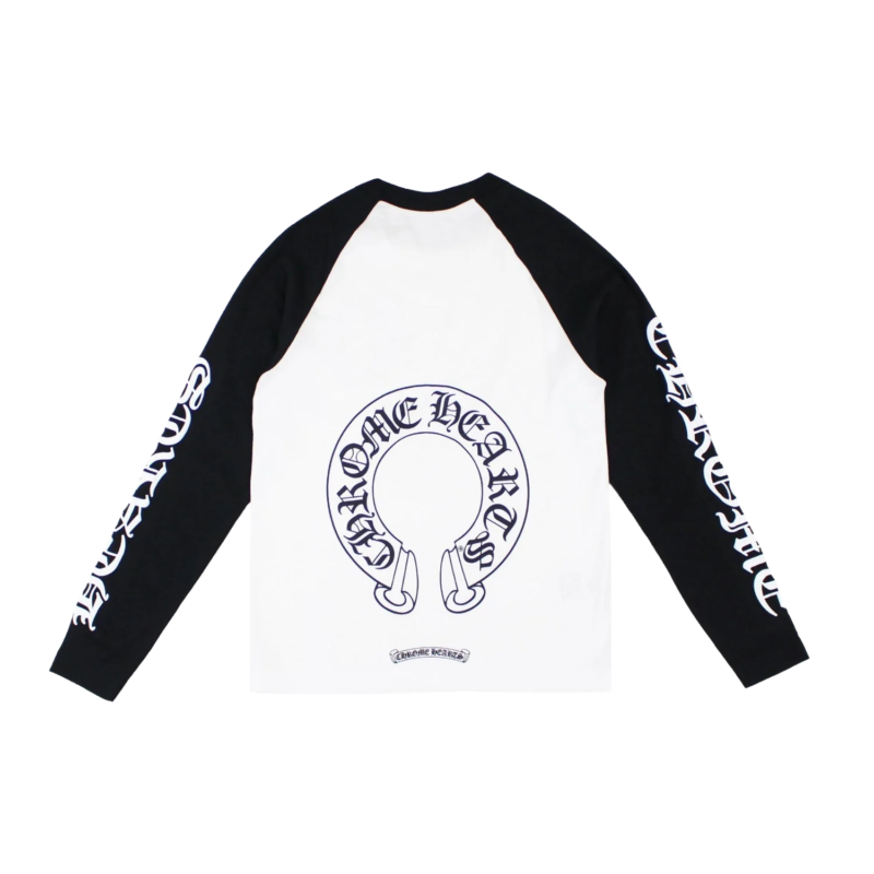 CH Neck Letters Horseshoe Long Sleeve T Shirt - Image 2