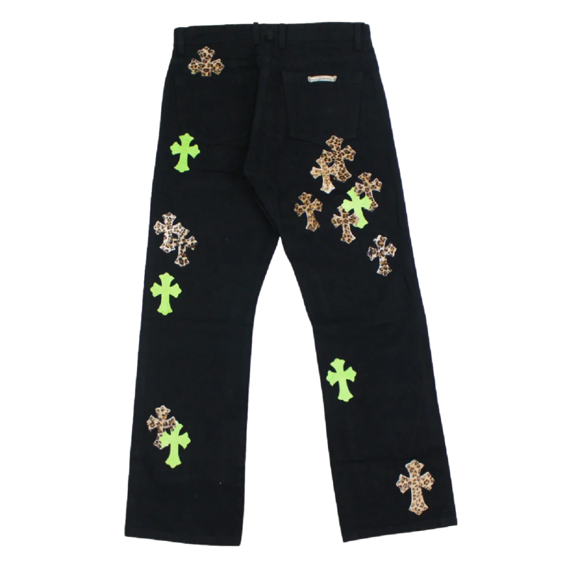 Chrome Hearts Leather Patches Jeans - Image 2