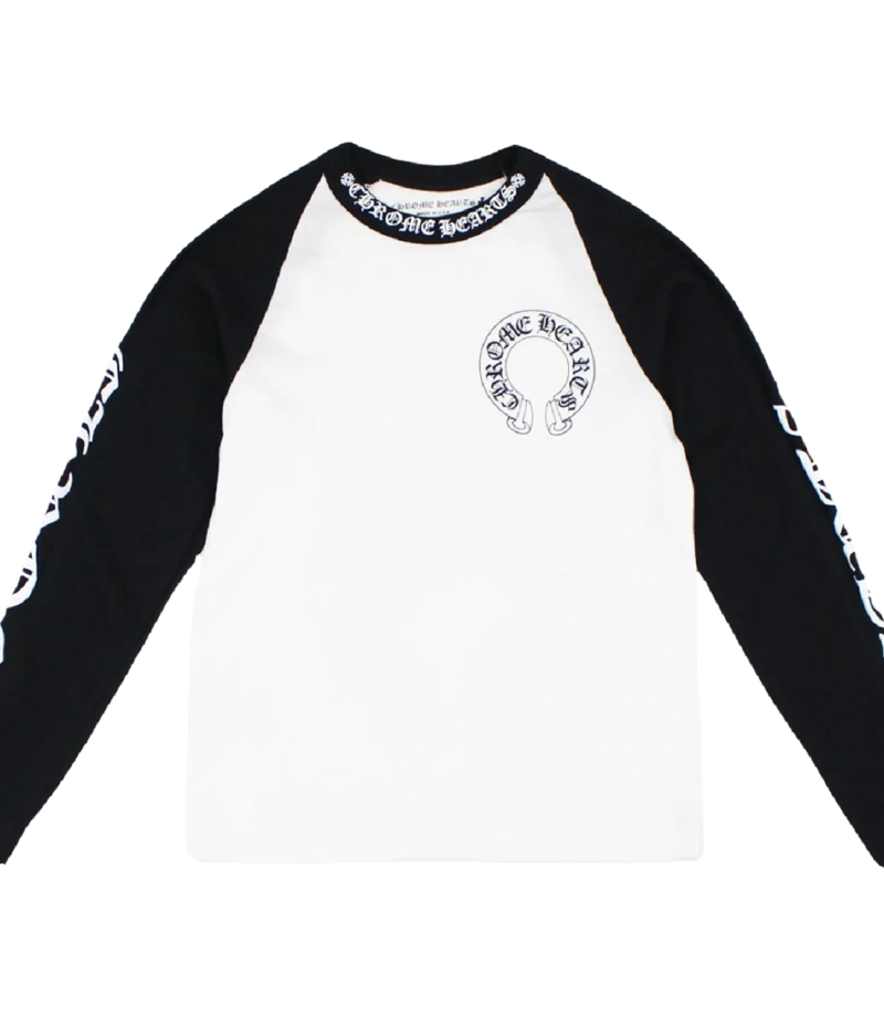 Chrome Hearts Neck Letters Horseshoe Long Sleeve T-Shirt