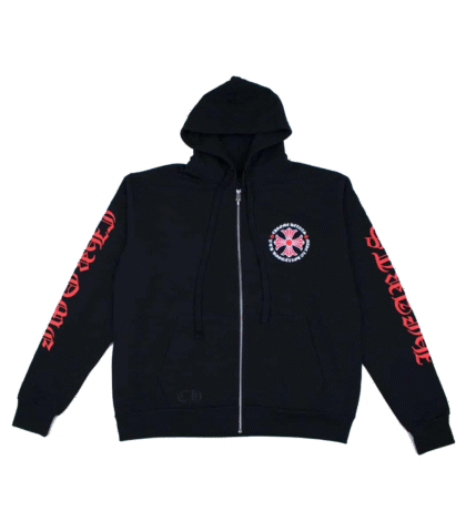 Chrome Hearts Made In Hollywood Plus Cross Zip Up Hoodie